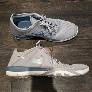 Nike Free TR 6 Training Shoe - Gray, Baby Blue, White - Women's SZ 12